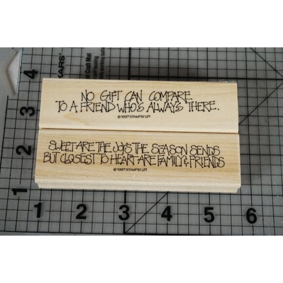 Stampin Up! THOUGHTS 4 YOU Wood Mounted Rubber Stamps 1997 - Picture 2 of 6